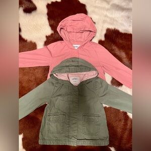 Old Navy Pink and Green Hooded Jackets 18-24